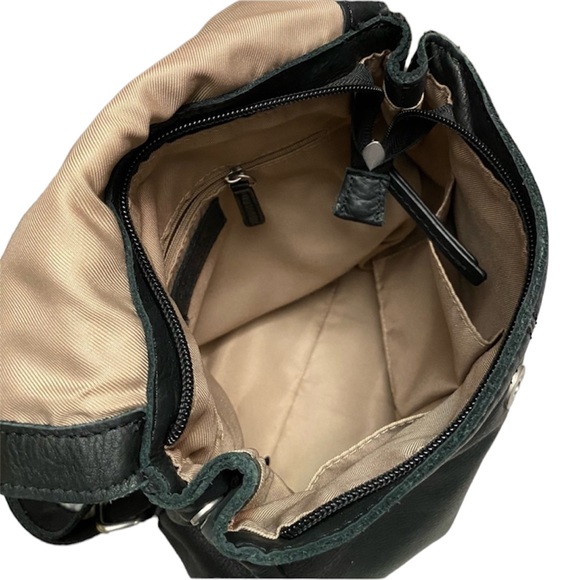 Black & Silver Leather Liberty Backpack Purse - Picture 10 of 15